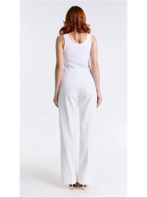 Pantalone bull con borchie Met Met | M10 136PT-WHITE